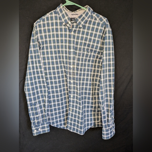 2 Men's Nautica Plaid Button-Up Shirts - Blue and Green - Picture 2 of 7